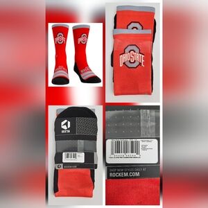 Ohio State Buckeyes Gametime Stripe Crew Socks Size L/XL 9-13/Women's 10.5-14.5